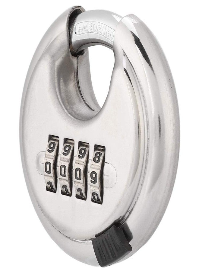 GLIVE (LABEL) Heavy Duty Combination Padlock, Large Outdoor Combination Lock 4 Digit Locker Lock Outdoor Waterproof (Steel, Silver) - Image 1